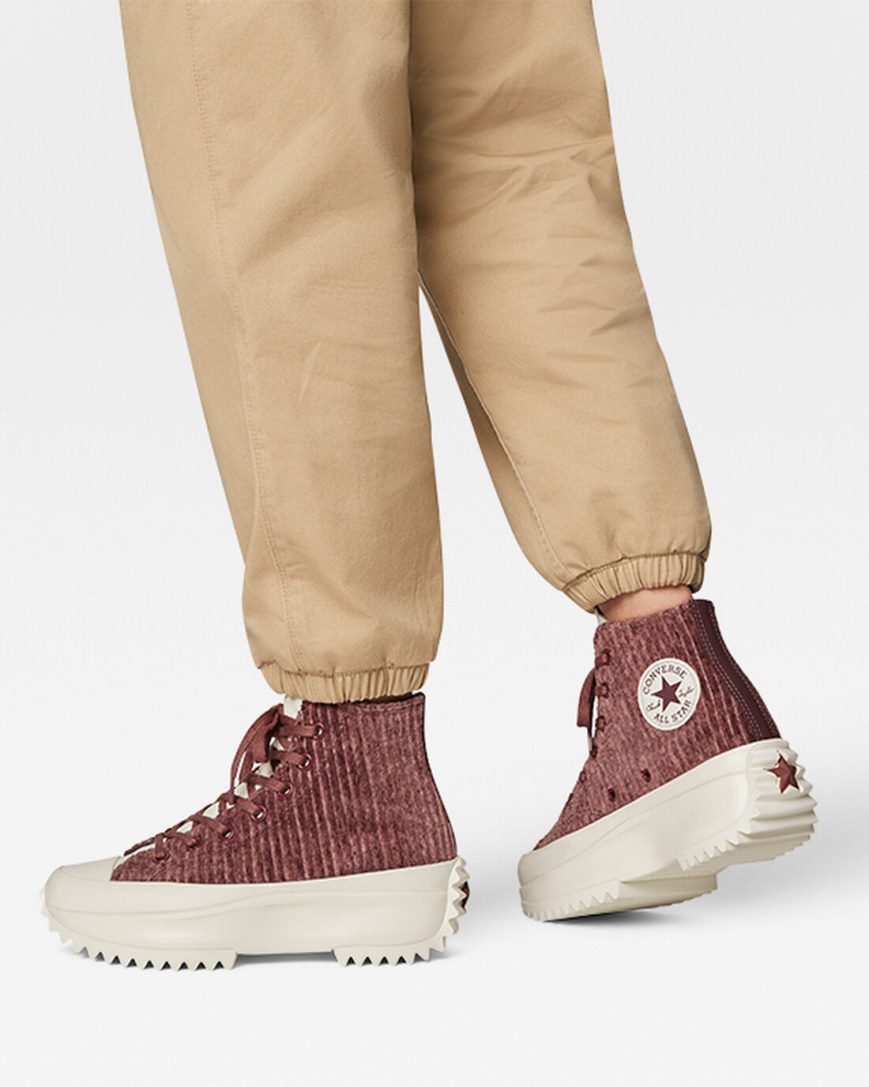 Topanky Na Platforme Converse Run Star Hike Velour Vysoke Panske Červené | SK JHQFE6